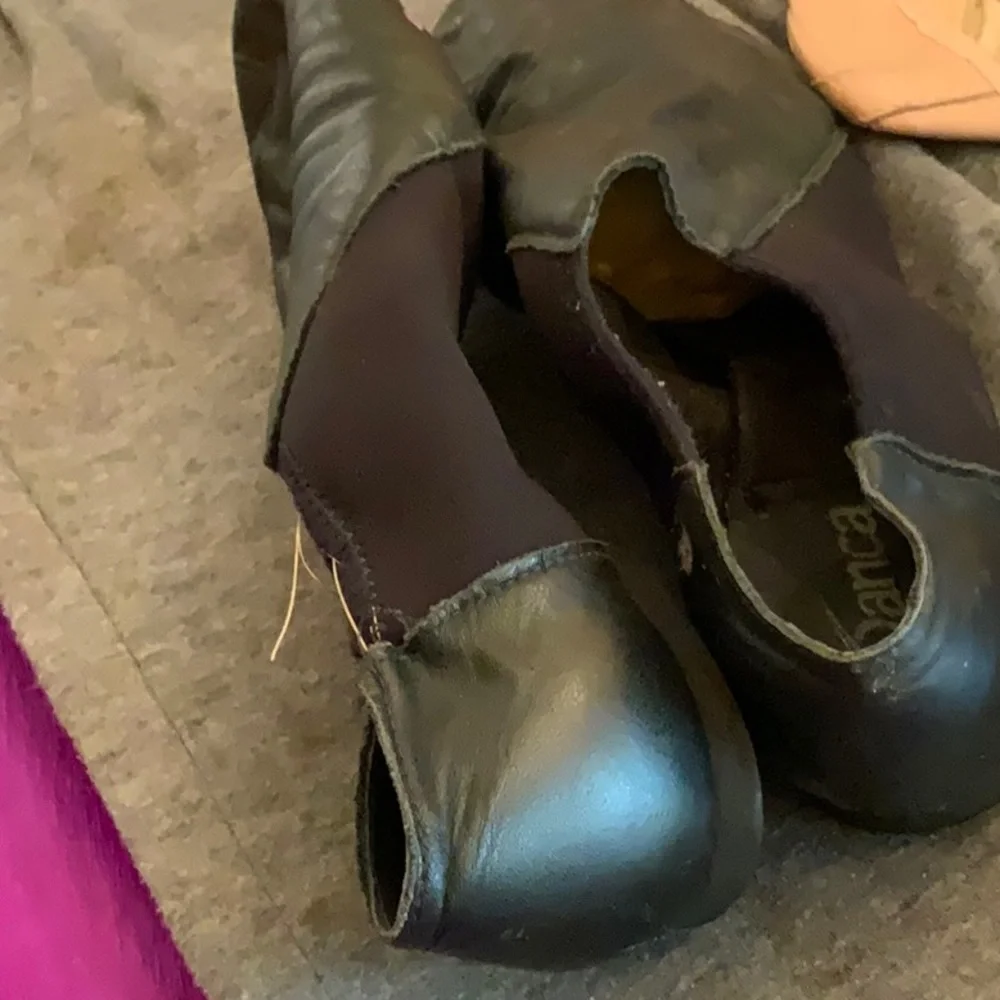 Dance shoes, books, tights, leotards
